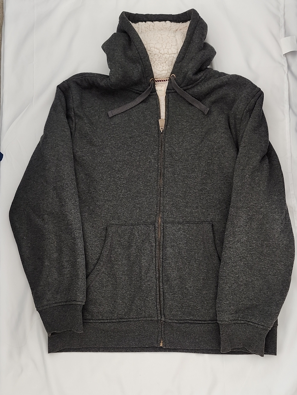 Men's Weatherproof Charcoal Gray Sherpa-Lined Zip Hoodie